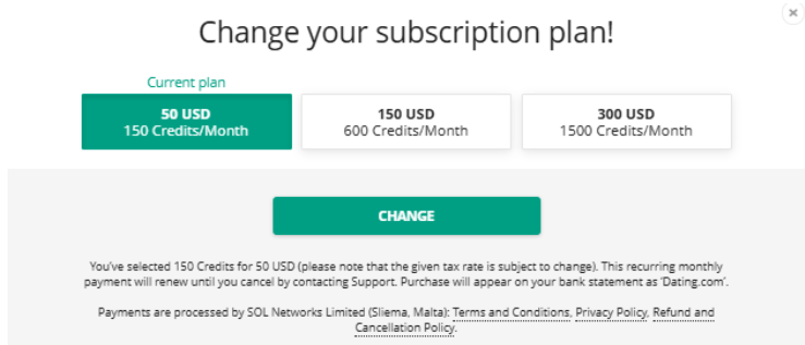 How can I change my membership subscription package?